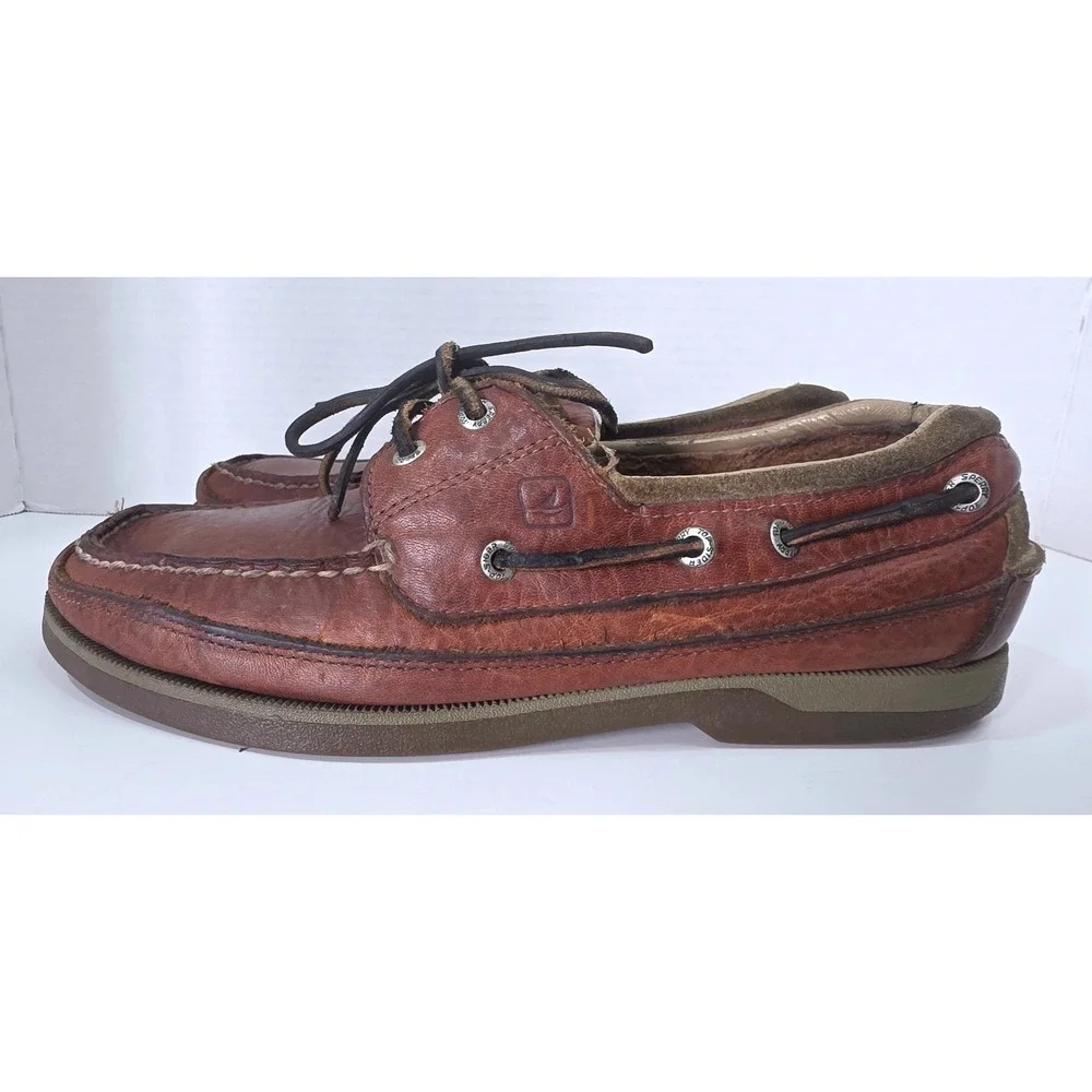 Sperry Top-Sider Mako Collection Brown Leather Boat Shoes Deck Shoes 9.5 CALLOUT